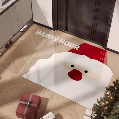 Avtomobil döşəmə paspasları — Foot Mat for Home Entrance and - milk-santa-claus-soft-glass-floor-mat-6090cm
