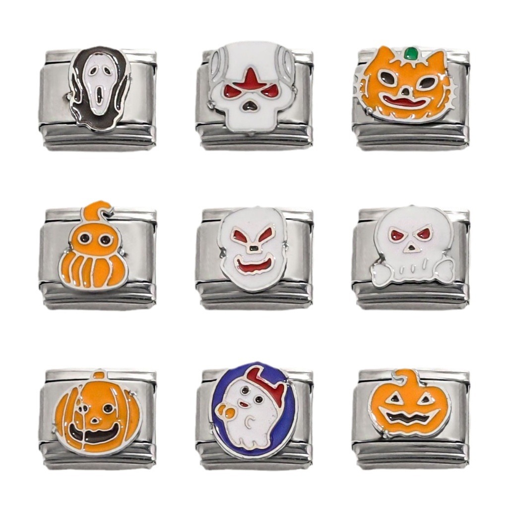 Titanio acero amor estampado patrón de goteo de aceite DIY pulsera de módulo italiano pulsera de encanto italiano