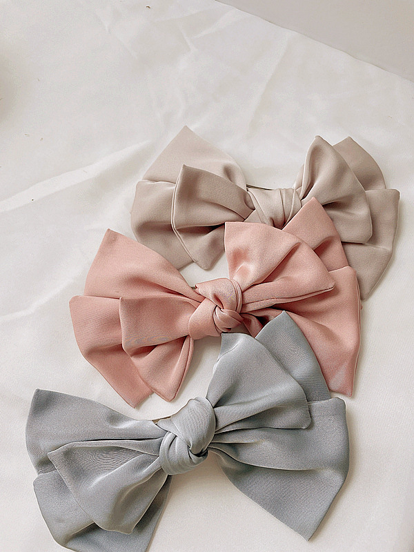 Wholesale Jewelry Simple Solid Color Fabric Double-layer Bowknot Hair Clip Nihaojewelry display picture 2