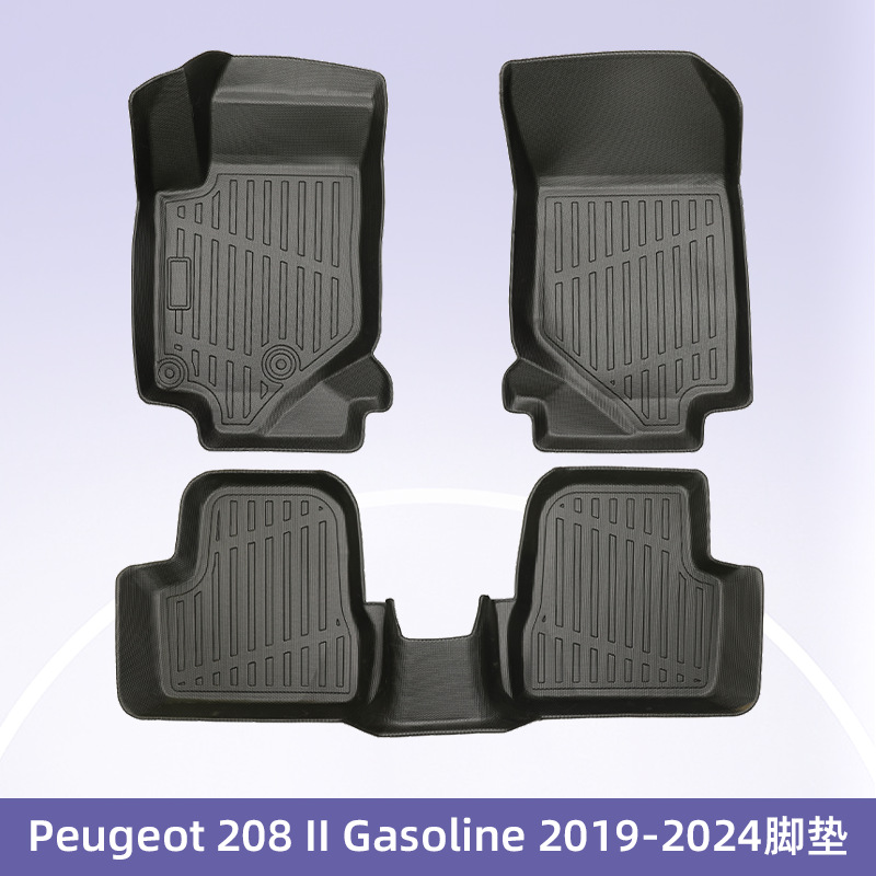 Europa para Peugeot 208II combustible 2019 - 2024 3D todo el tiempo TPE cojín de pie de automóvil