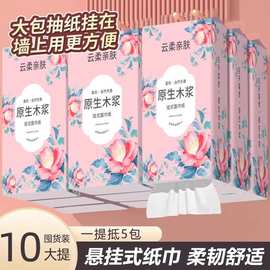 可挂式抽纸家庭装大包装面巾纸餐巾纸卫生间可擦手卫生纸可湿水纸