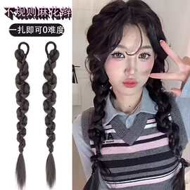 假发辫子马尾女自然仿真发拳击辫假发麻花长辫网红辣妹假发双马尾