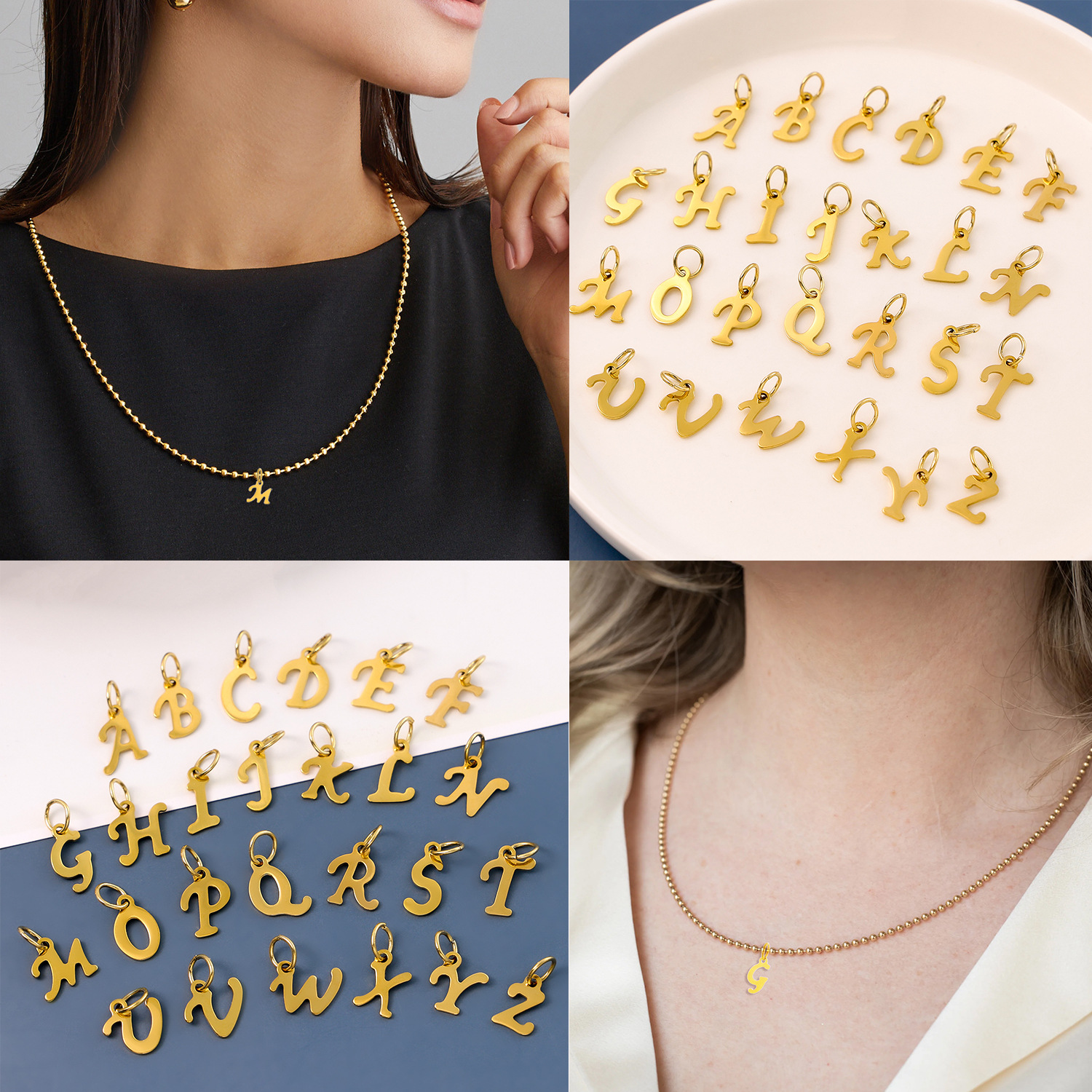 2g Weight Pendant, Chain Jewelry Making Type DIY Jewelry Accessories Classification 1 Piece Quantity 304 Stainless Steel Material Letter Pattern Plating Design Simple Style, Classic Style Style 1 Piece 304 Stainless Steel Letter Pendant Chain 3