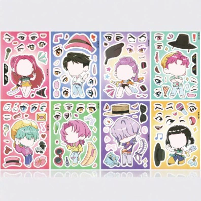 Cartoon children's sticker, stickers, does not require cutting, scheduler