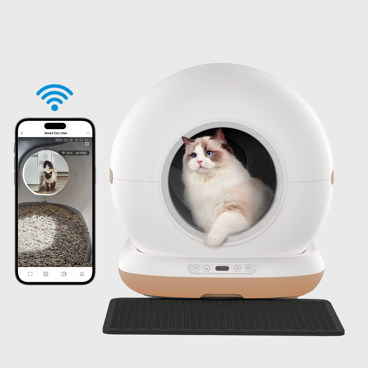 Трансграничное Специально для умных раковин для мусора с HD-камерой полностью автоматический дезодорирующий закрытый раковина для кошек