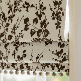 French Style Small Fragrance Chenille Roman Blinds Adjustable Curtains High-End Bay Window Small Window Study Bedroom Blackout Curtains