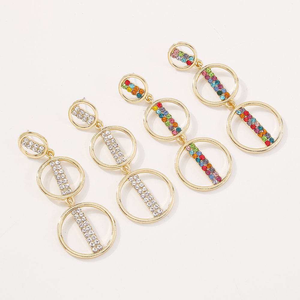 Fashion Circle Stitching Multi-layer Geometric Alloy Earrings Wholesale display picture 8