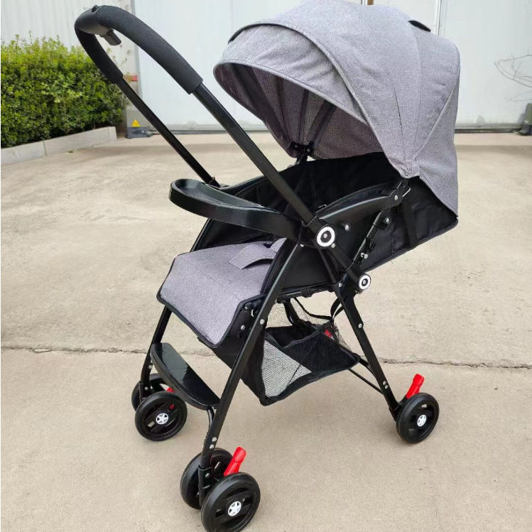Double Steering Baby Stroller Can Sit and Lie Down, Lightweight Folding Baby and Child Ultra-Small Simple Portable Stroller