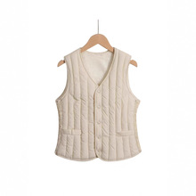 2025羽绒棉马甲女秋冬修身坎肩短款棉服内穿保暖背心多口袋 设计