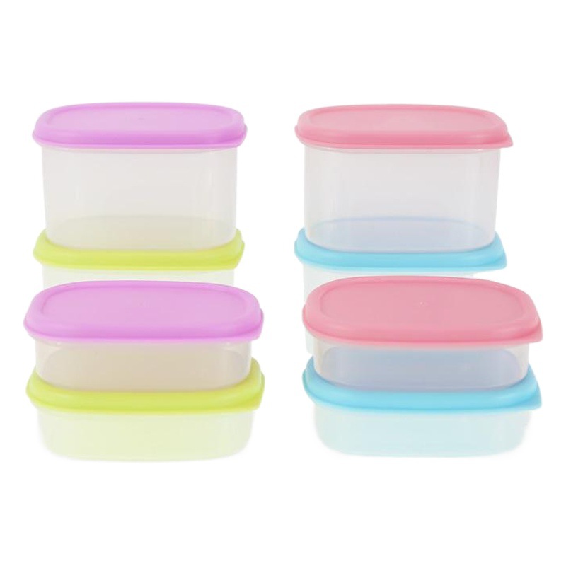 Pequeño tamaño mini caja de plástico sellada caja de suplemento de alimentos infantiles caja de muestra de comida de cantina Escuela de Kindergarten