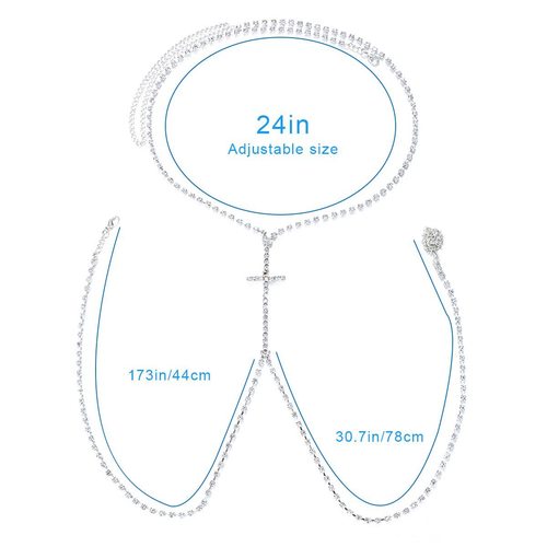 Cross-border new accessories Simple cross chest chain European and American fashion chain chest chain body chain
