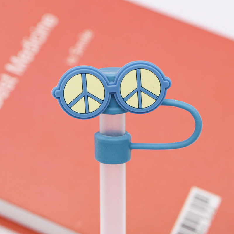 Nueva funda de silicona de 10 mm para pajitas de dibujos animados, tapa de pajita con diseño de animal, protección a prueba de polvo, tapón de pajita personalizado, listo para la venta