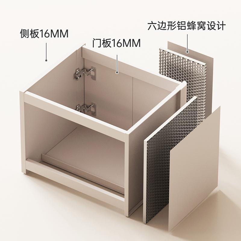 armario de baño de panal de aluminio arqueado combinación de baños de tipo pequeño hogar tipo pared colgante lavabo armario con espejo lavabo