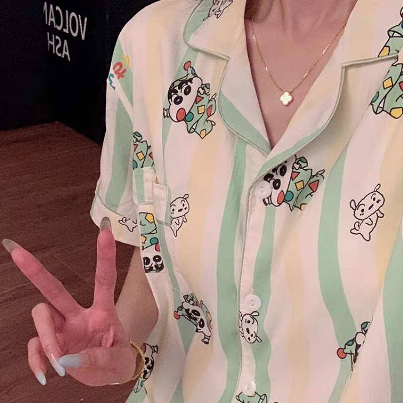 4049-녹색 스트립 Xiaoxin [더블 쇼트]