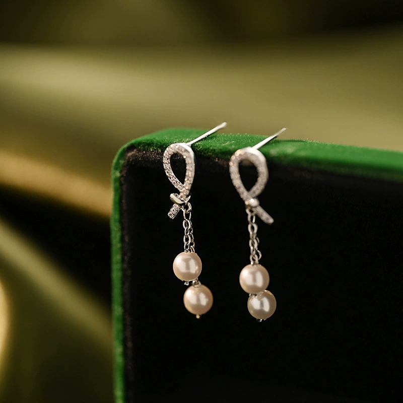 Серебряная игла, модные универсальные серьги из жемчуга, серебро 925 пробы, легкий люксовый стиль, качественный стиль, французский стиль