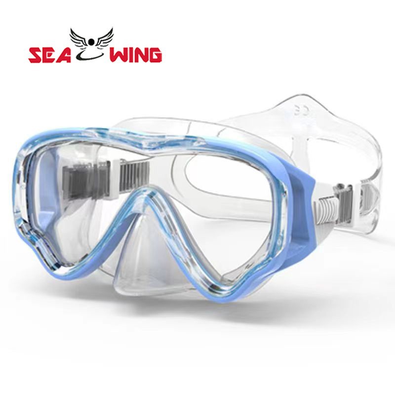 Diving Goggles Large Frame Snorkeling Goggles Children's Professional Diving Goggles Free Diving Training Equipment Wide Angle Silicone Swimming Goggles Wholesale