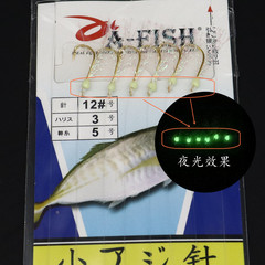Factory sells string hooks, hanging bionic bait, gold sleeve hooks to lure fish, luminous 6 hooks, 4#-12#, main fishing pond fish larvae