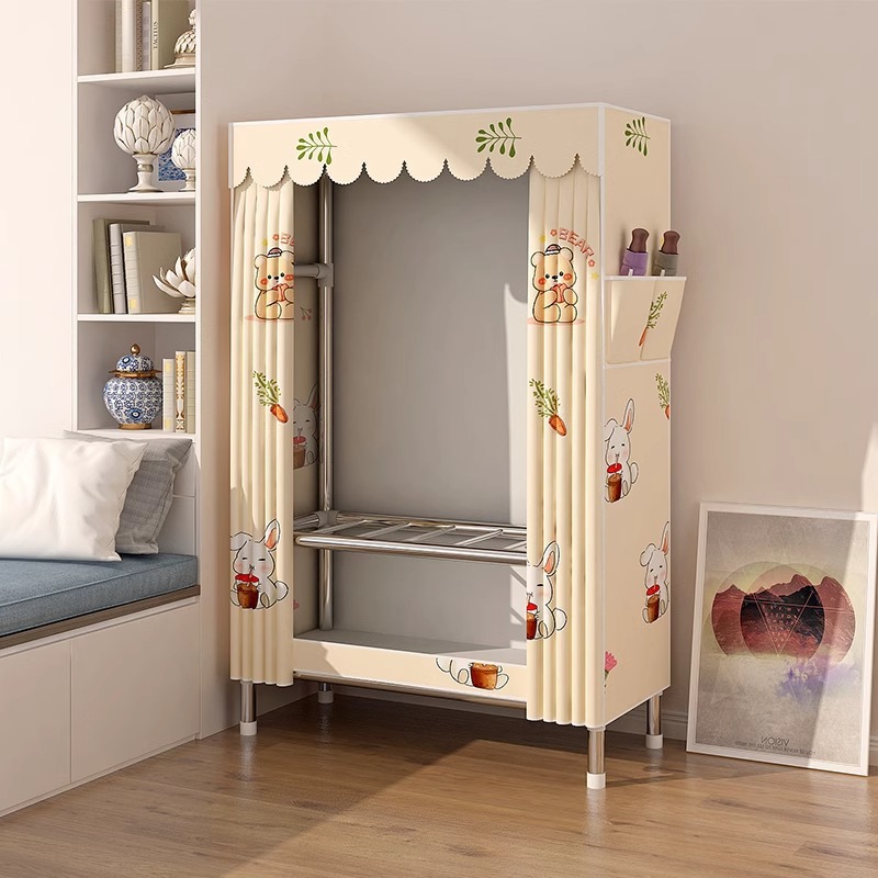 Simple Wardrobe for Home Bedroom Rental Room Cloth Wardrobe Storage Cabinet Strong and Durable Dormitory Assembly Small Wardrobe