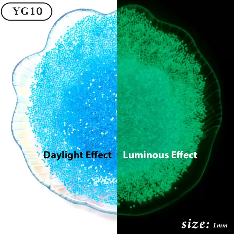 跨境现货批发1mm多边形超薄夜光亮片DIY手工品混色金葱粉填充材料