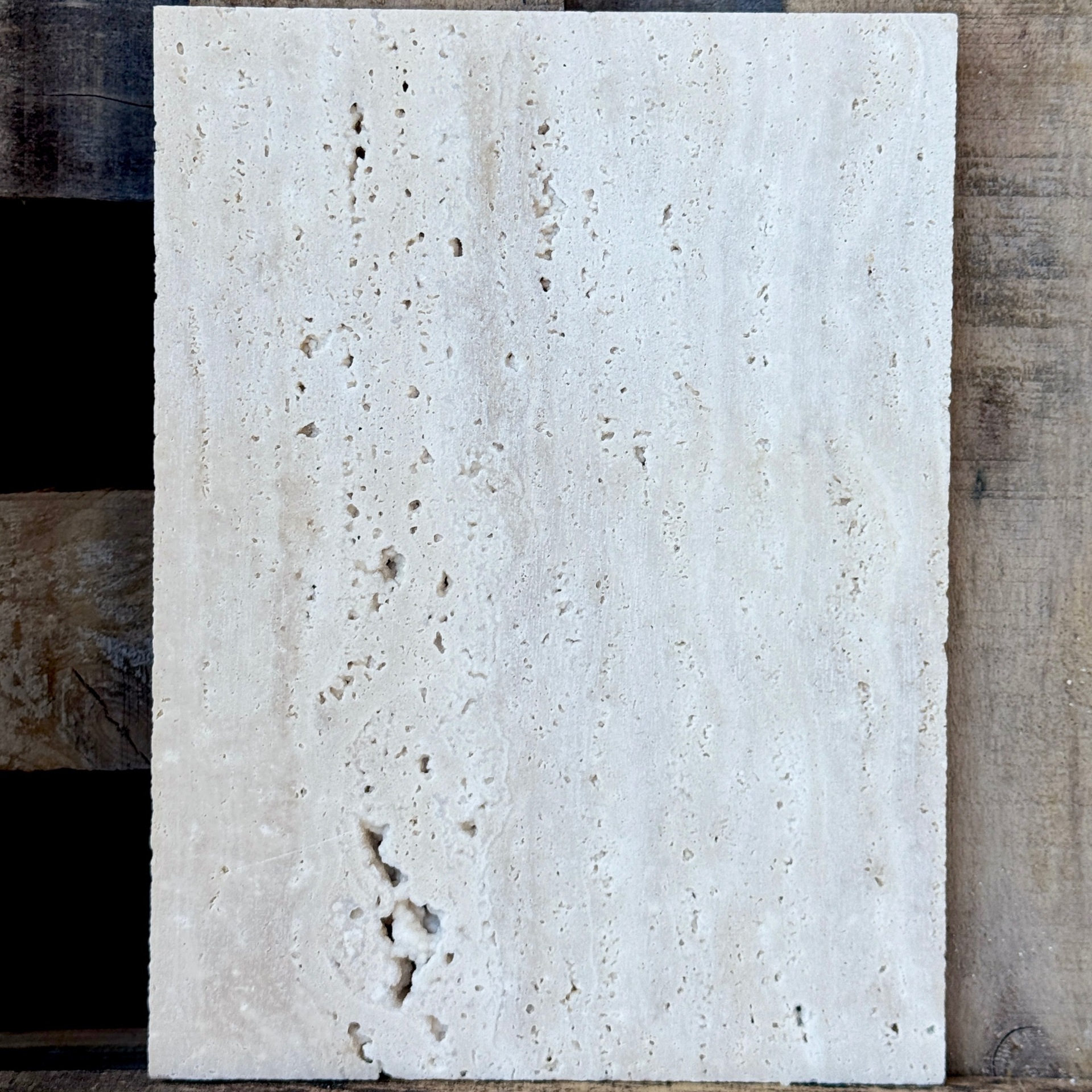 Travertine container ornament base natural marble decorative props jewelry display storage tray