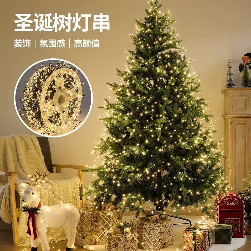 LED灯串彩灯满天星闪灯装饰防水浪漫挂圣诞树上装饰鞭炮灯铜线灯