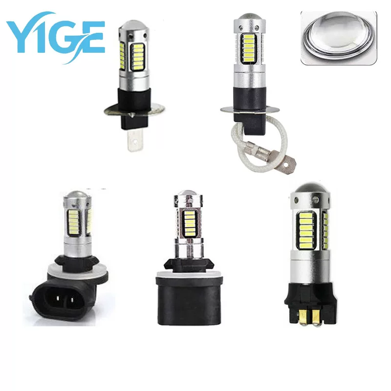 Автомобильная светодиодная передняя противотуманная лампа H1 H3 4014 30 SMD, задняя противотуманная лампа 880 881, против тумана, pw24w