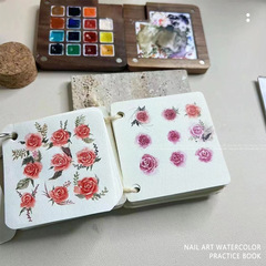 手のひらミニ水彩練習草稿本携帯ネイルアート水彩練習本軽量木材パルプ薄い水彩紙
