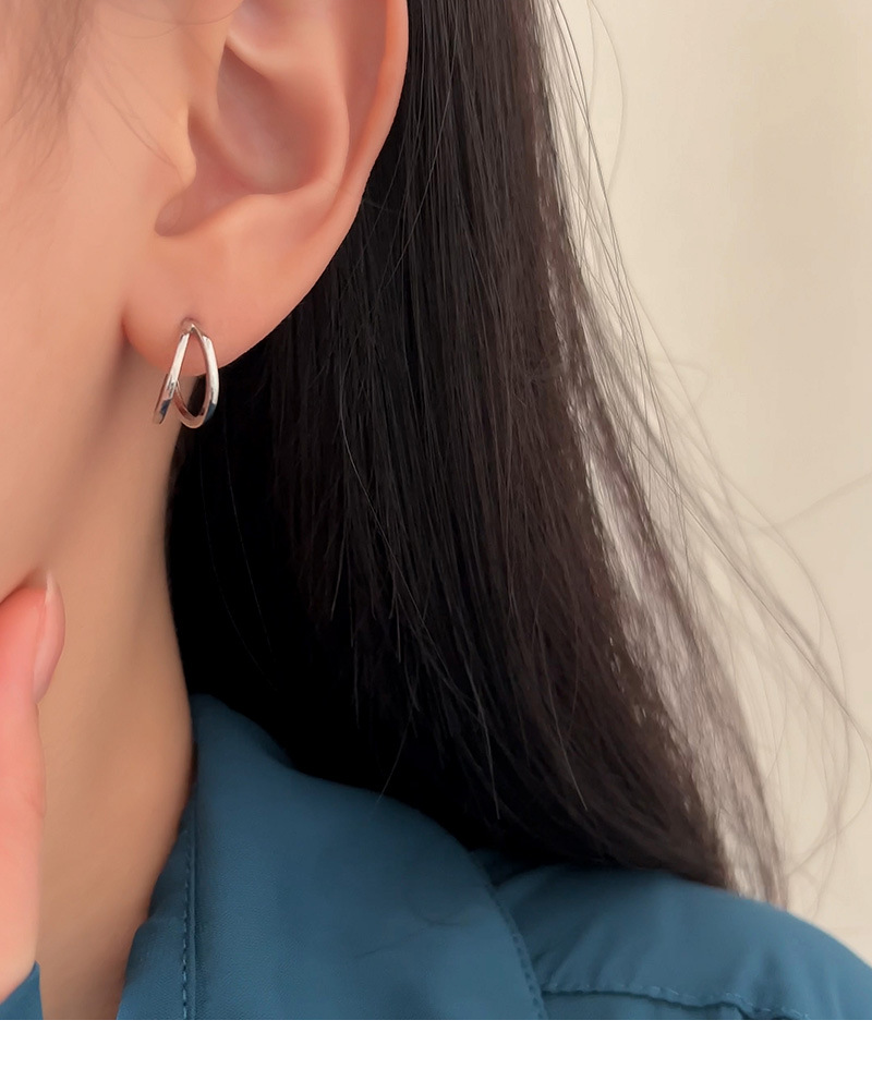 S pure silver temperament, high-end feeling, double-layer earrings, 2023 new trend, light luxury, niche design, plain_voghion.com