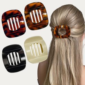 Ventas transfronterizas calientes PC tamaño medio brillante placa de color clip de cabello damas sensación avanzada antideslizante con dientes de cabello de la cabeza de las niñas