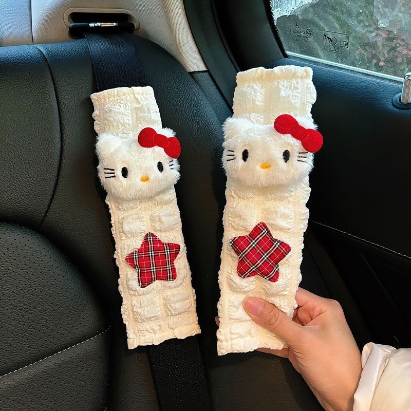 Kitty Seatbelt Shoulder Pad Car Doll Anti-Neck-Strangling Protective Cover Car Interior Accessories Cartoon New Kitty Seatbelt Shoulder Pad Car Doll Anti-Neck-Strangling Protective Cover Car Interior Accessories Cartoon New