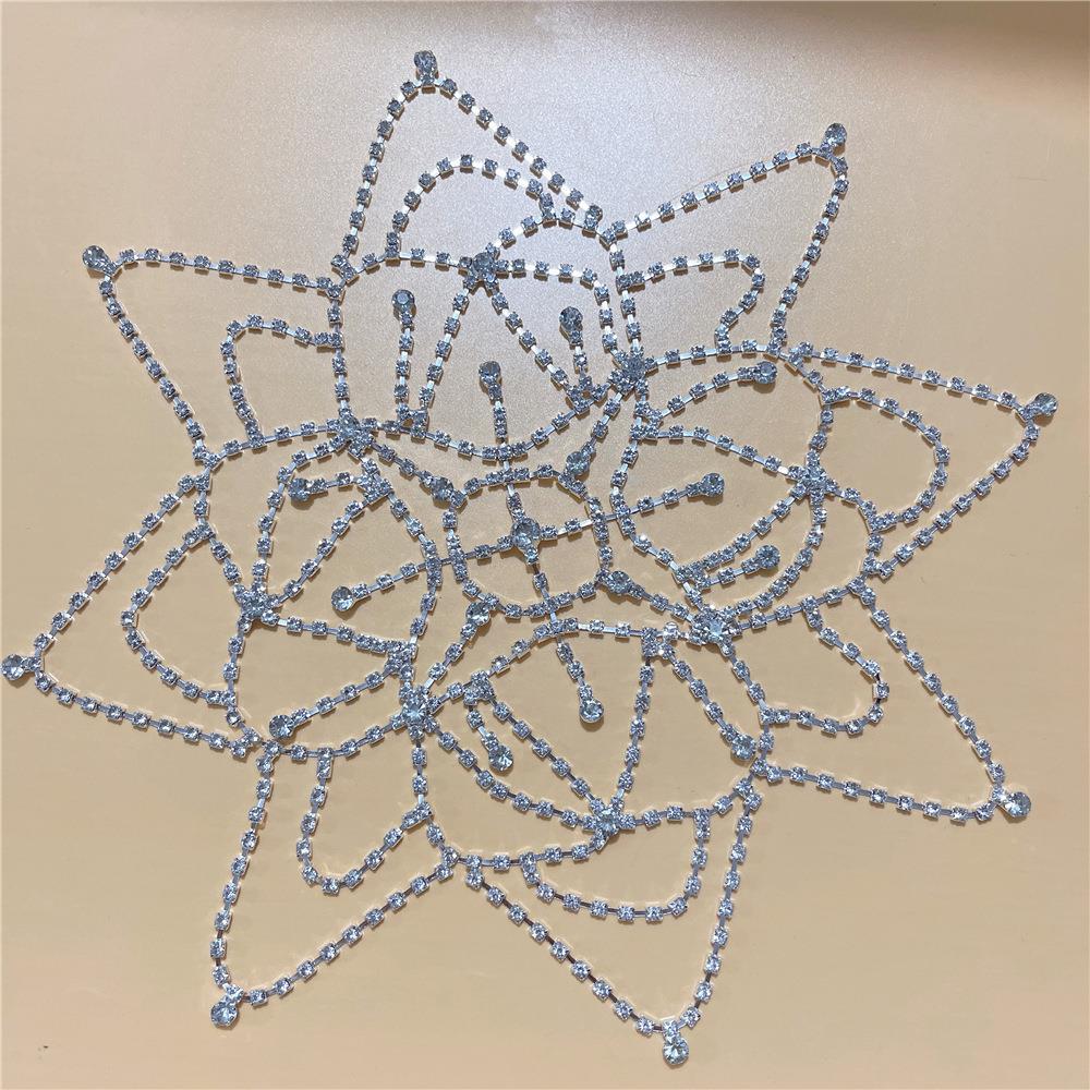 Nuevos accesorios transfronterizos de lujo populares personalizados de múltiples capas de agua gota frente Cadena de rendimiento europeo y americano mostrar accesorios para el cabello de diamante completo