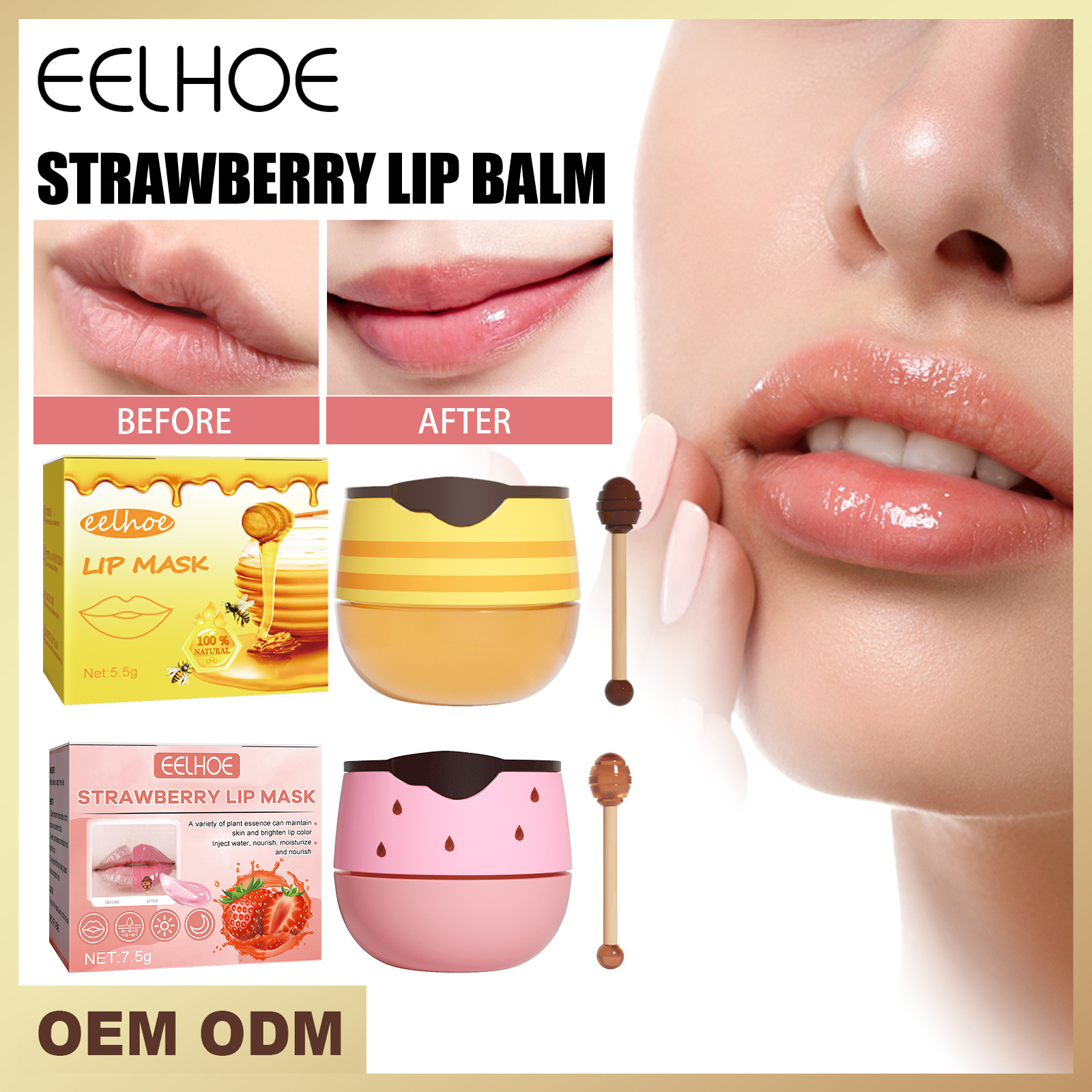 EELHOE Moisturizing Lip Film Hydrating Moisturizing Repair Desalination Black Lip Color Lip Pattern Not Greasy Lip Film with Lip Brush