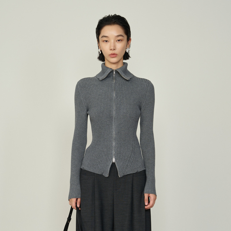 【Winter Clothing Preparation Season】Fashionable Slim-Fit Stand-Collar Cardigan Knitwear, Winter Fashion Versatile Slimming Long-Sleeve Top