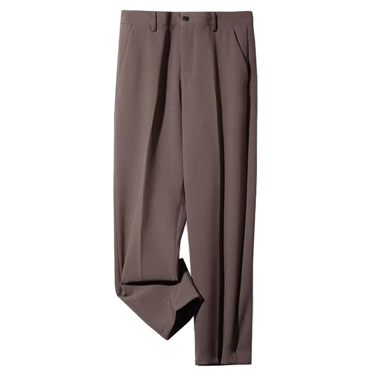 Summer Draped Thin Suit Men Loose Straight Ice Silk Trousers Plus Size Casual Light Luxury Dress Pants_mkmklike.com