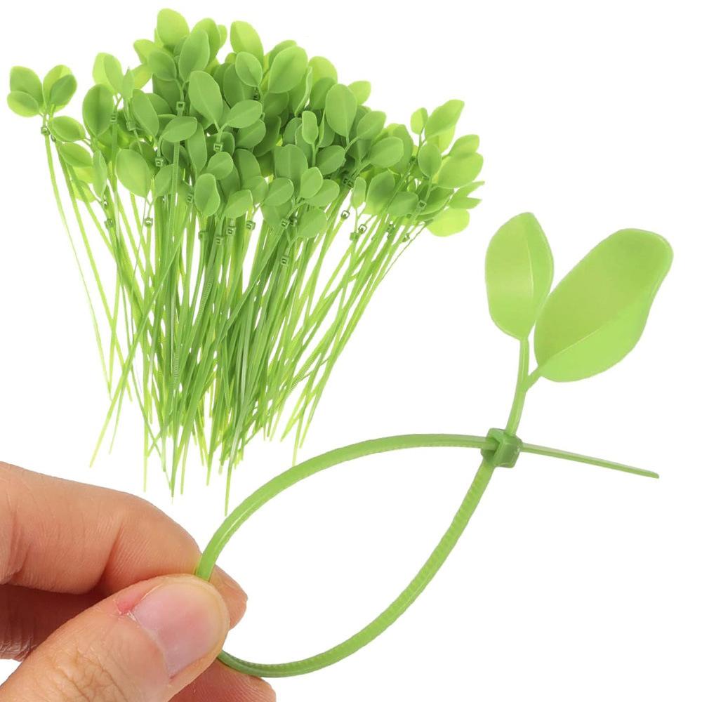 Cross-Border Plant Ties, Leaf-Shaped Plant Support Belts, Garden Plant Support Clips, Leaf-Shaped Nylon Ties