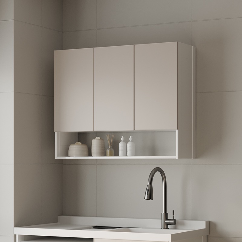 Gabinete de almacenamiento de balcón de aluminio espacial grueso tipo pared colgante gabinete de almacenamiento de cocina gabinete de almacenamiento de pared