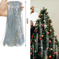 Amazon 3000 レーザー虹色メタルシルバーシルククリスマスツリー装飾パーティー用品ホリデー