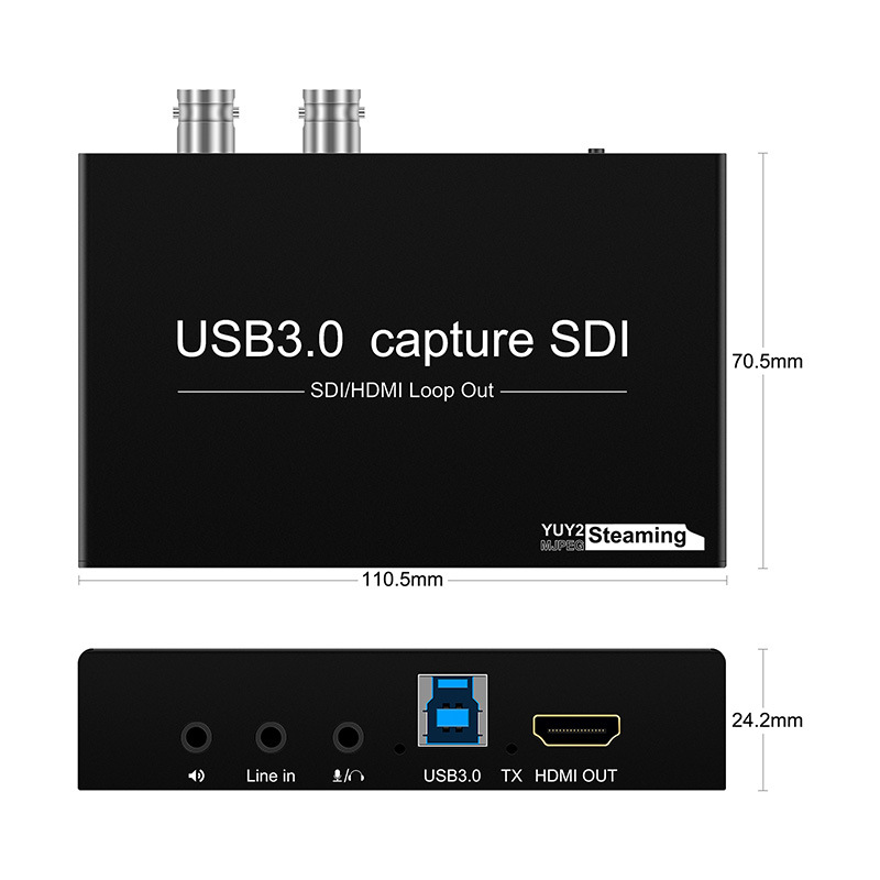 Tarjeta de captura USB3.0 caja de tarjeta de captura de vídeo HDMI SDI Live Conferencia juego médico OBS/PS4