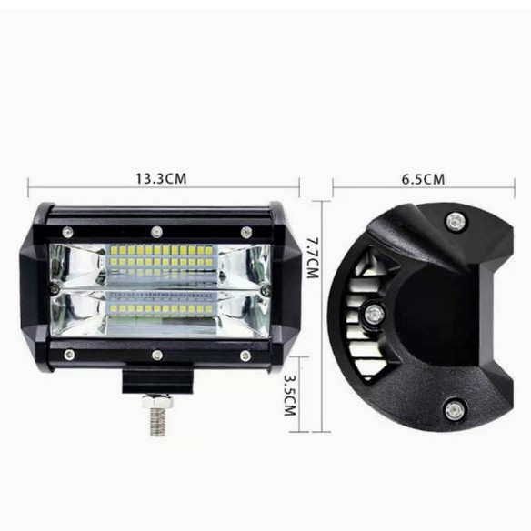 72W 5 pulgadas LED de doble fila techo largo lámpara auxiliar de automóvil faro de vehículo todoterreno faro de trabajo de automóvil