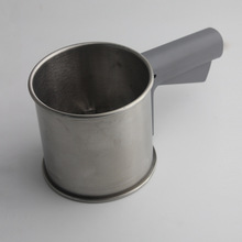 不锈钢面粉筛 手持面粉筛杯 DIY烘焙工具双层大号手压滤粉器筛子