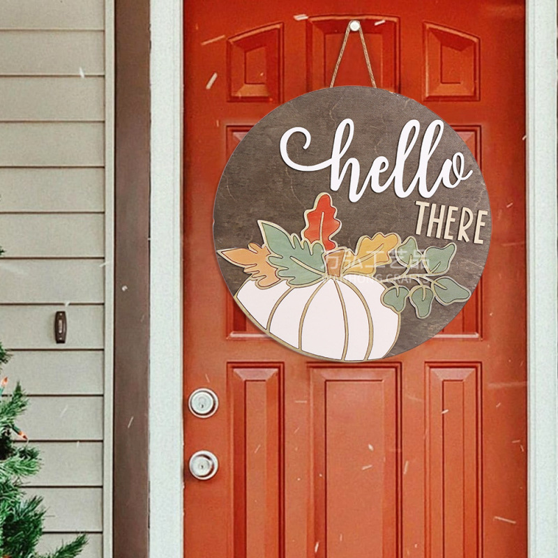 Cross-border New Thanksgiving Decorative Wooden Pumpkin Door Hanging Harvest Festival Home Holiday Party Decoration Supplies Cross-border New Thanksgiving Decorative Wooden Pumpkin Door Hanging Harvest Festival Home Holiday Party Decoration Supplies