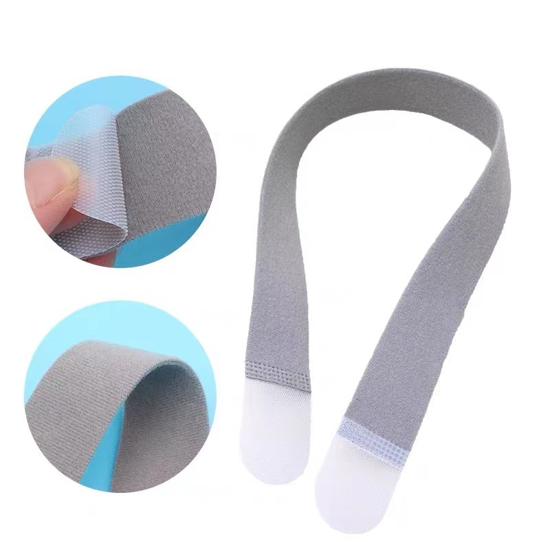 Neck Support Self-Adhesive Straps, Chin-Up Corrector with Hook-and-Look Straps, Cervical Immobilizer, Dual-Side Fleece Band