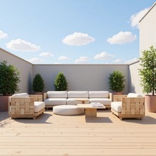 户外沙发椅柚木别墅酒店露天花园室内外防水防晒缅成套缅甸柚家具