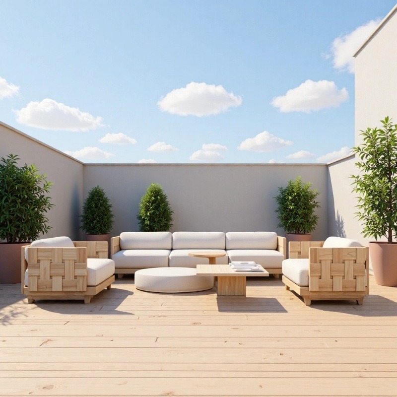 户外沙发椅柚木别墅酒店露天花园室内外防水防晒缅成套缅甸柚家具