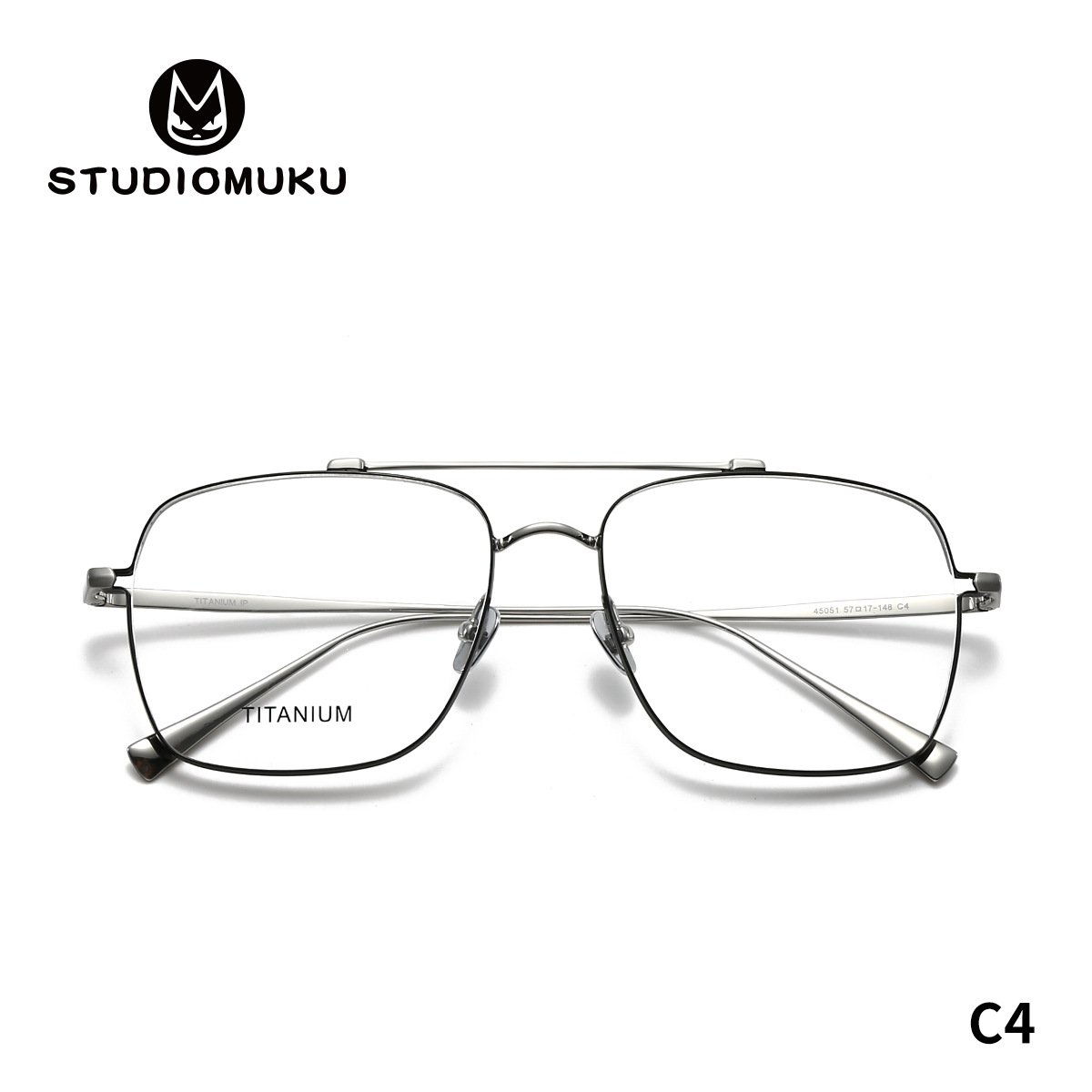 Gafas de madera STUDIOMUKU Marco de gafas de piloto Marco de gafas especial Marco de gafas retro pequeño y delgado