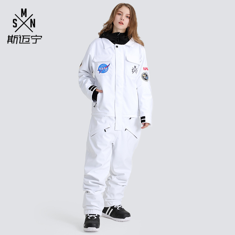 Smearing Ski Suit Women's One-piece Windproof Waterproof Thick Warm Outdoor Equipment Single/Snowboard Skiwear Men