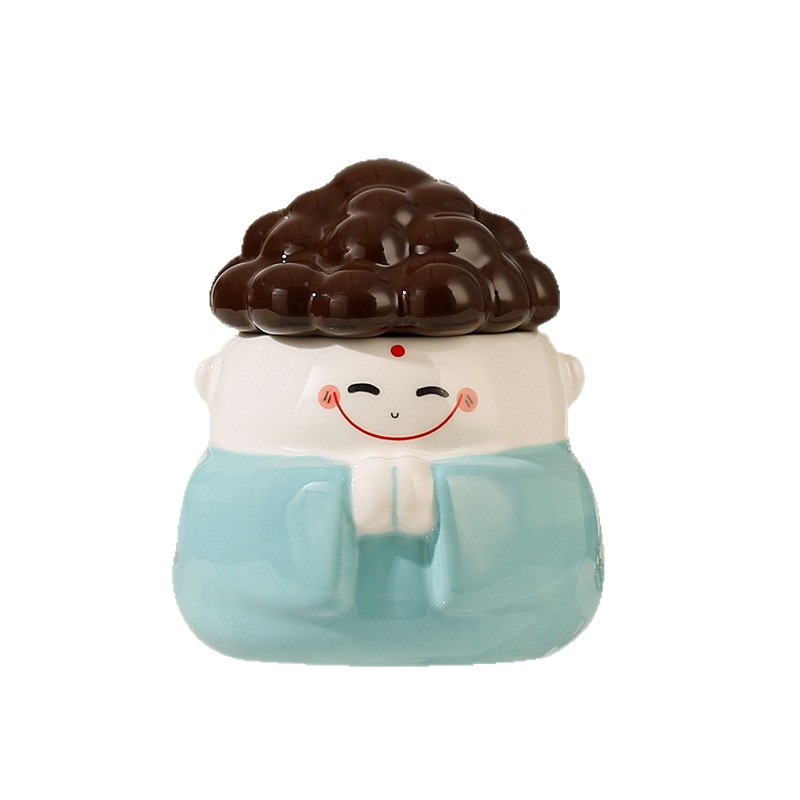 Creativo mi personalidad de dibujos animados monje taza de porcelana muñeca marca taza acompañante regalo alto valor de cerámica encantadora taza de café
