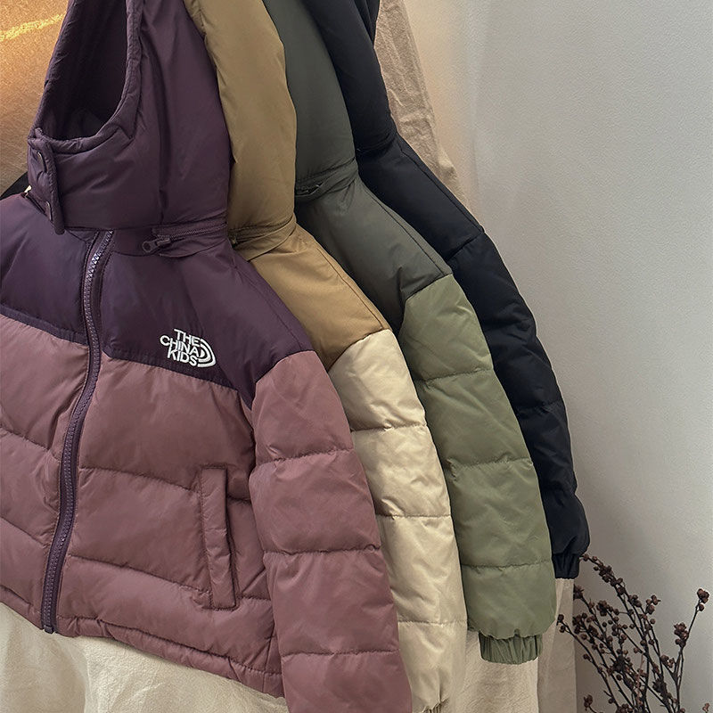 2025新款儿童防寒服秋冬绒丝羽丝男童装休闲可拆连帽女童外套加厚