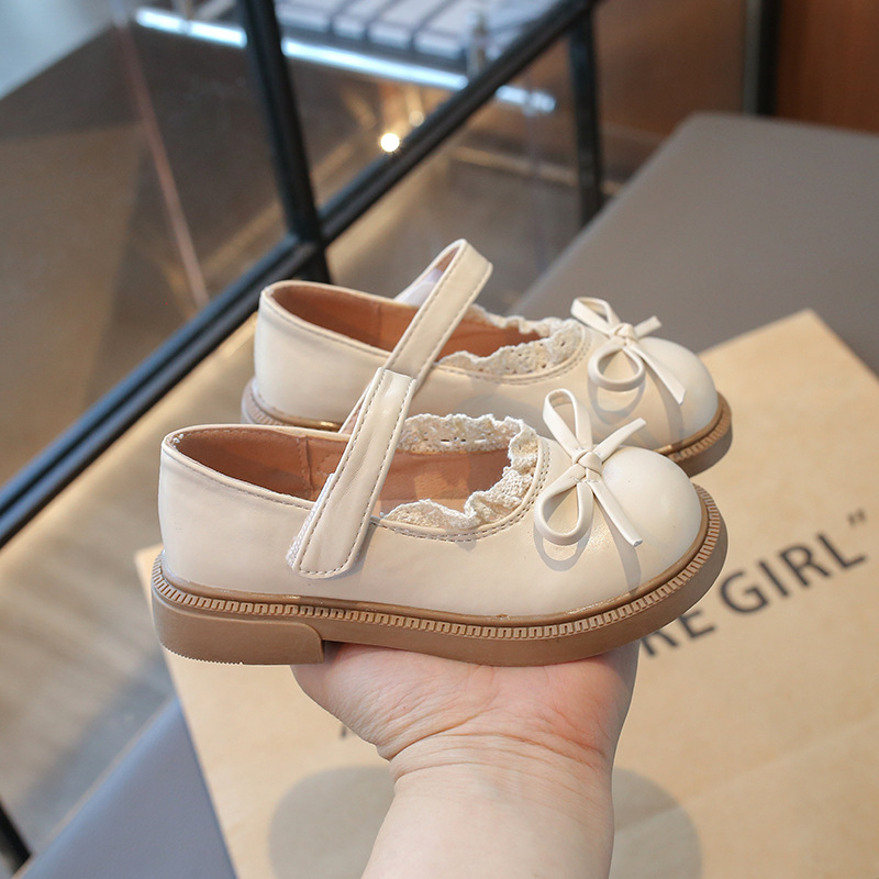 Zapatos infantiles de niñas arco zapatos de encaje de cuero primavera y otoño 2025 nuevos estudiantes zapatos princesa marizhen zapatos transpirables para niños zapatos image 5