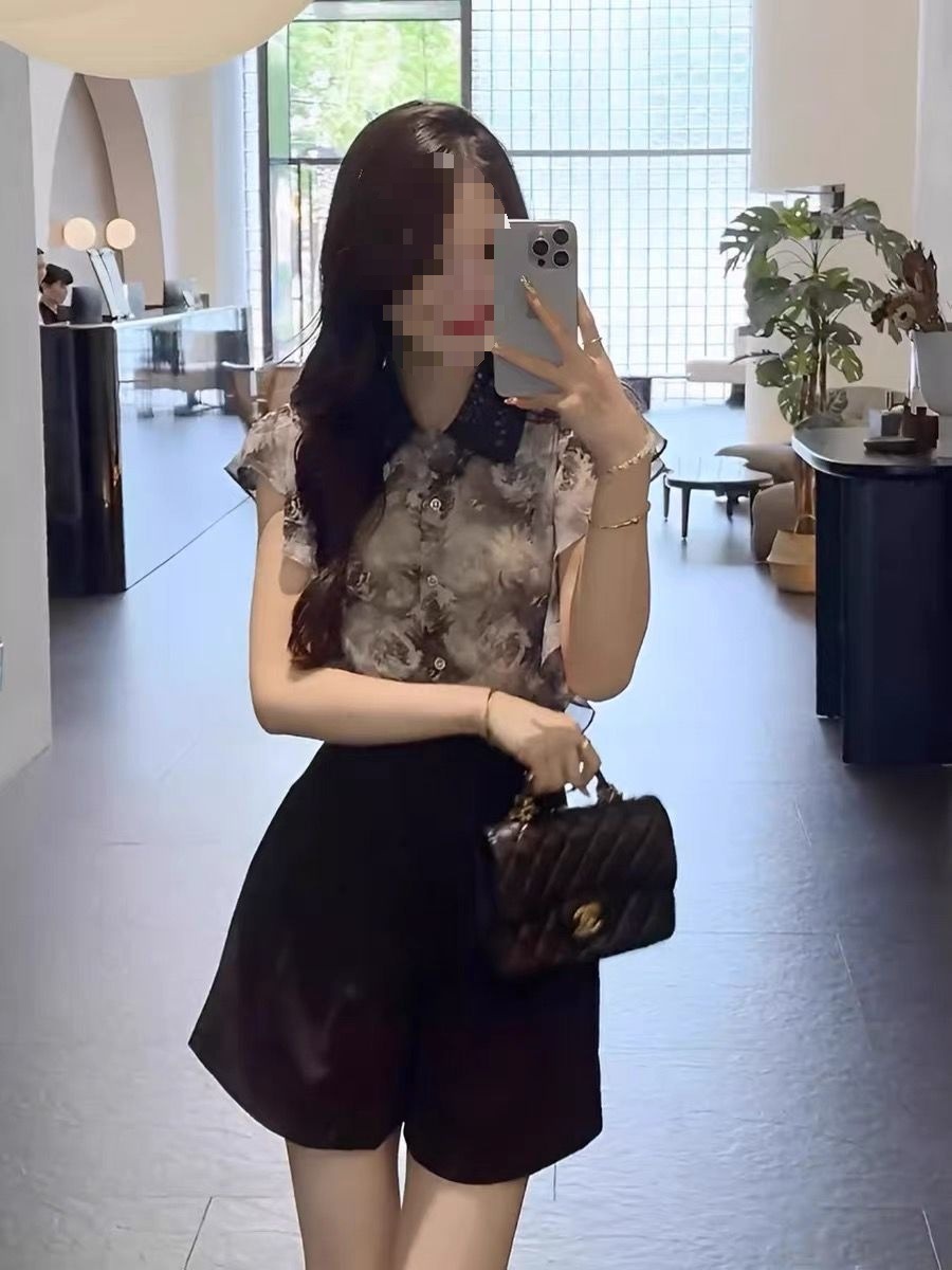 Fashionable summer thin shiffon set